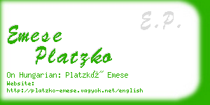 emese platzko business card